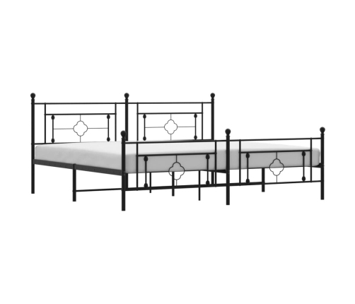 Estructura cama sin colchón con estribo metal negro 200x200 cm