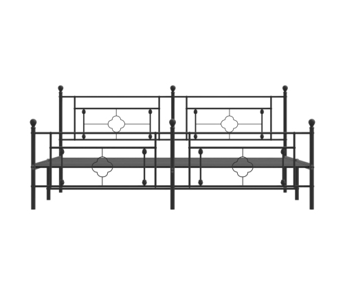 Estructura cama sin colchón con estribo metal negro 200x200 cm