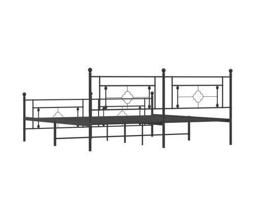 Estructura cama sin colchón con estribo metal negro 200x200 cm