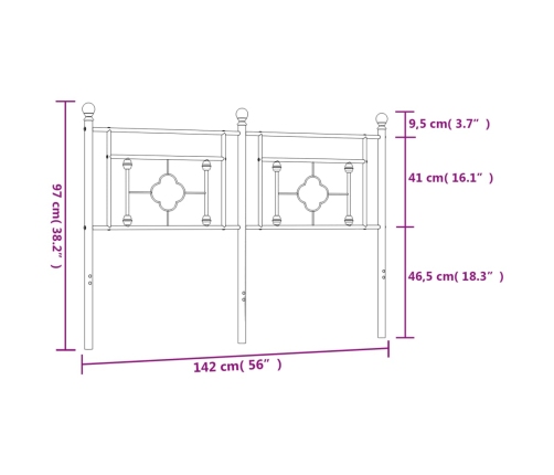 Cabecero de metal negro 135 cm