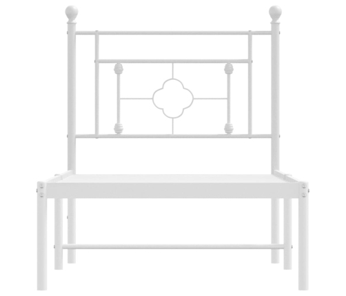 Estructura cama sin colchón con cabecero metal blanco 75x190 cm