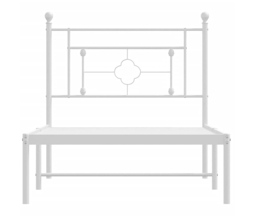 Estructura cama sin colchón con cabecero metal blanco 90x190 cm