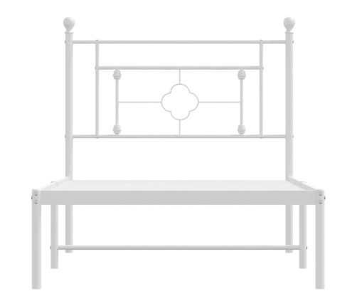 Estructura cama sin colchón con cabecero metal blanco 90x200 cm