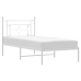 Estructura cama sin colchón con cabecero metal blanco 100x190cm