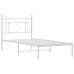 Estructura cama sin colchón con cabecero metal blanco 100x190cm