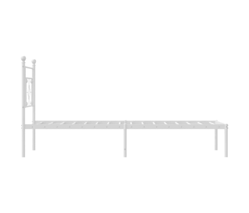 Estructura cama sin colchón con cabecero metal blanco 100x190cm