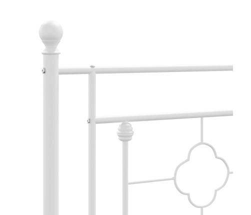 Estructura cama sin colchón con cabecero metal blanco 100x190cm