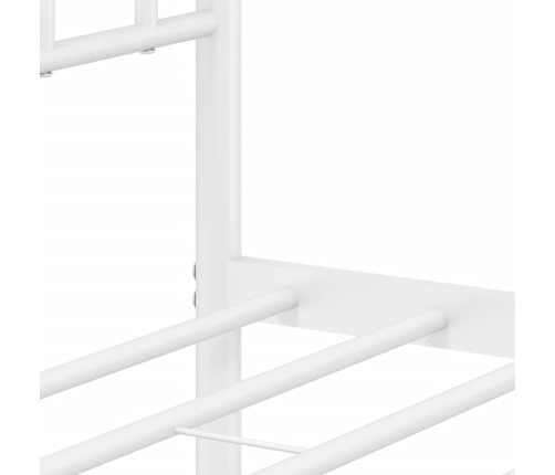 Estructura cama sin colchón con cabecero metal blanco 100x190cm