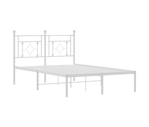 Estructura cama sin colchón con cabecero metal blanco 120x190cm