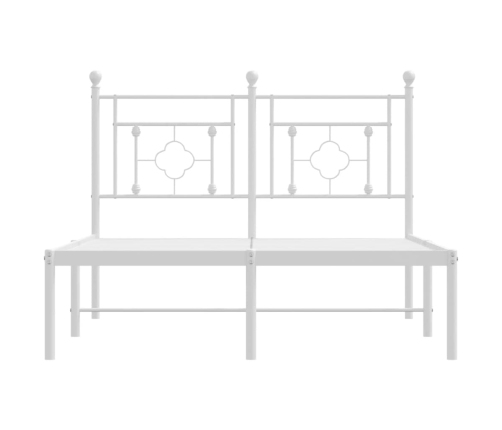 Estructura cama sin colchón con cabecero metal blanco 120x190cm