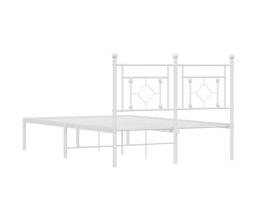 Estructura cama sin colchón con cabecero metal blanco 120x190cm