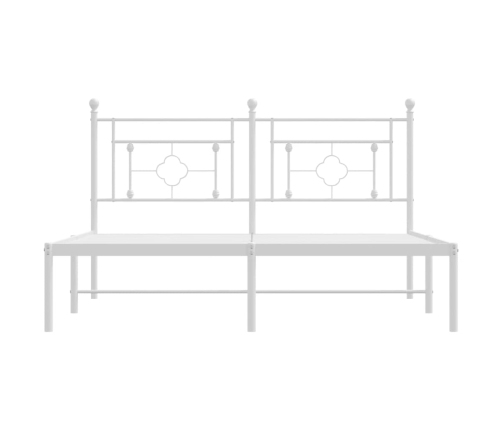 Estructura cama sin colchón con cabecero metal blanco 150x200cm