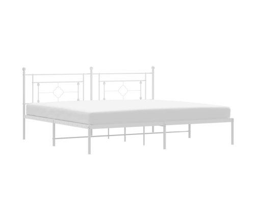 Estructura cama sin colchón con cabecero metal blanco 193x203cm