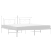 Estructura cama sin colchón con cabecero metal blanco 193x203cm