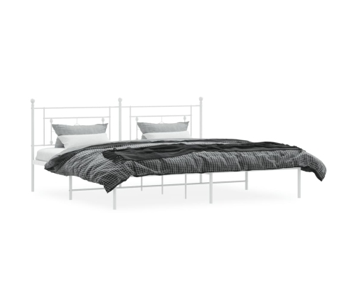 Estructura cama sin colchón con cabecero metal blanco 193x203cm