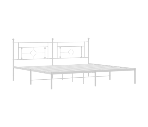 Estructura cama sin colchón con cabecero metal blanco 193x203cm