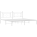 Estructura cama sin colchón con cabecero metal blanco 193x203cm