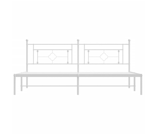 Estructura cama sin colchón con cabecero metal blanco 193x203cm