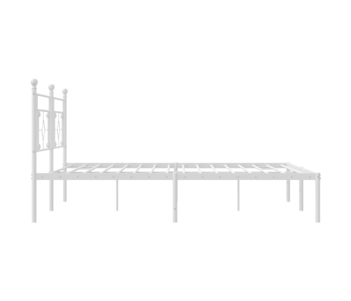 Estructura cama sin colchón con cabecero metal blanco 193x203cm