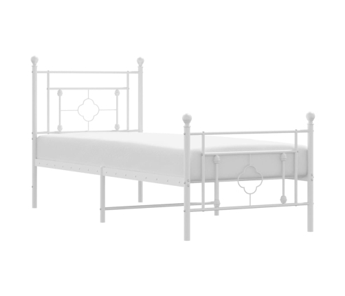 Estructura cama sin colchón con estribo metal blanco 75x190 cm
