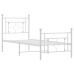 Estructura cama sin colchón con estribo metal blanco 75x190 cm