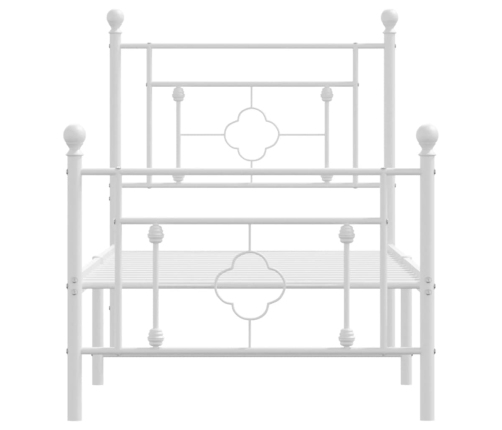 Estructura cama sin colchón con estribo metal blanco 75x190 cm