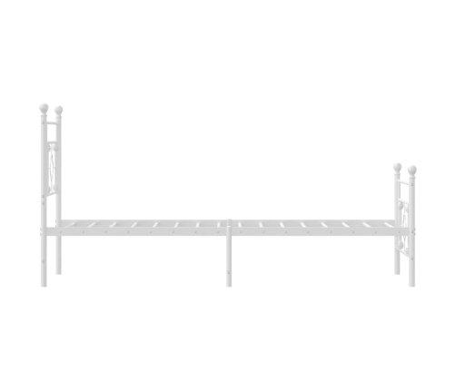 Estructura cama sin colchón con estribo metal blanco 75x190 cm