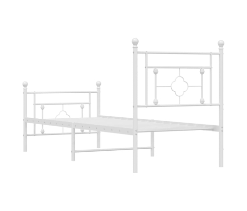 Estructura cama sin colchón con estribo metal blanco 75x190 cm