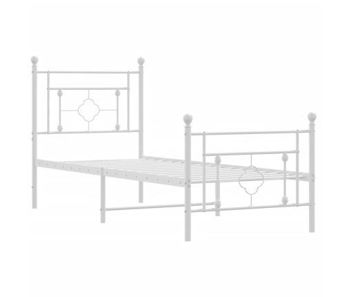 Estructura cama sin colchón con estribo metal blanco 80x200 cm