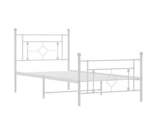 Estructura cama sin colchón con estribo metal blanco 100x190 cm