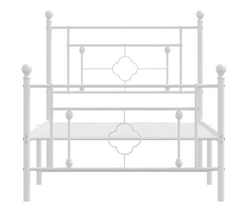 Estructura cama sin colchón con estribo metal blanco 100x190 cm