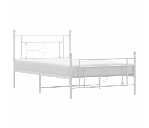 Estructura cama sin colchón con estribo metal blanco 107x203 cm