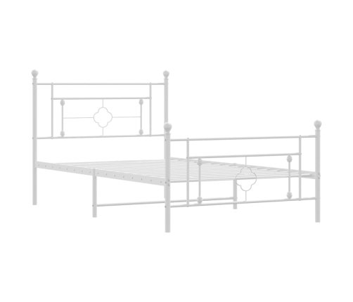 Estructura cama sin colchón con estribo metal blanco 107x203 cm