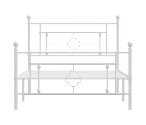 Estructura cama sin colchón con estribo metal blanco 107x203 cm