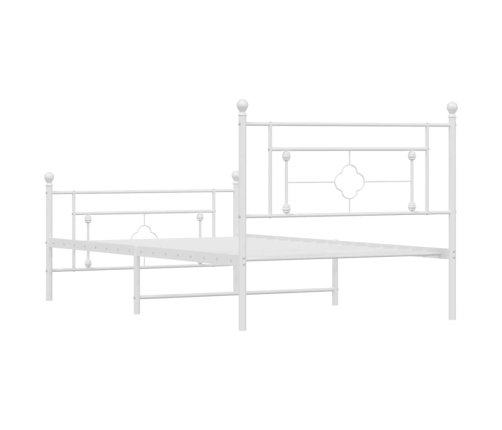 Estructura cama sin colchón con estribo metal blanco 107x203 cm