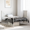 Estructura cama sin colchón con estribo metal blanco 107x203 cm