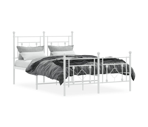Estructura cama sin colchón con estribo metal blanco 120x200 cm