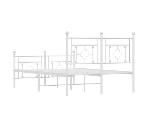 Estructura cama sin colchón con estribo metal blanco 120x200 cm