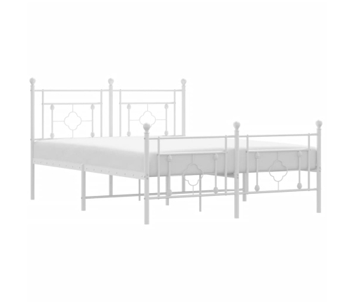 Estructura cama sin colchón con estribo metal blanco 135x190 cm