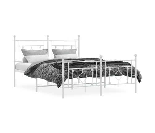 Estructura cama sin colchón con estribo metal blanco 135x190 cm