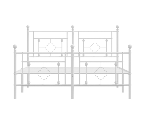 Estructura cama sin colchón con estribo metal blanco 135x190 cm