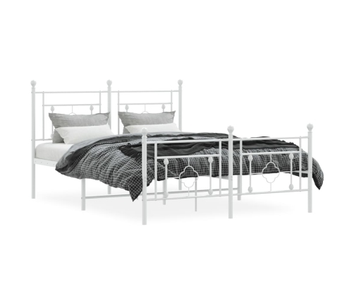 Estructura cama sin colchón con estribo metal blanco 140x190 cm