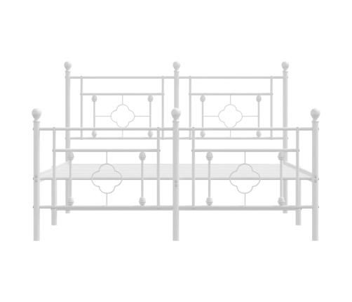 Estructura cama sin colchón con estribo metal blanco 140x190 cm