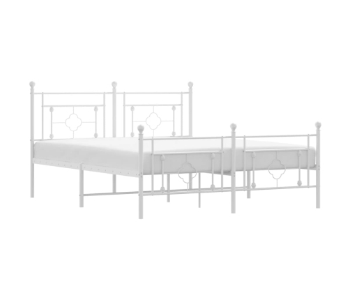 Estructura cama sin colchón con estribo metal blanco 150x200 cm