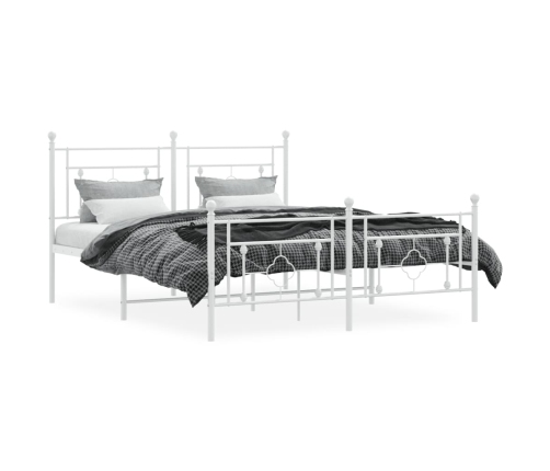 Estructura cama sin colchón con estribo metal blanco 150x200 cm