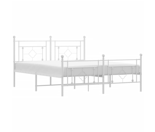 Estructura cama sin colchón con estribo metal blanco 160x200 cm