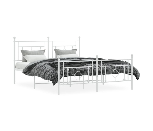 Estructura cama sin colchón con estribo metal blanco 160x200 cm