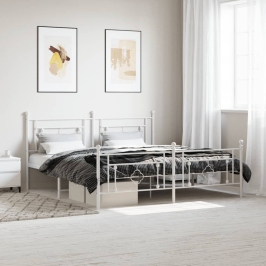Estructura cama sin colchón con estribo metal blanco 180x200 cm