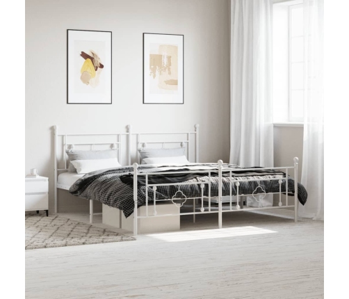 Estructura cama sin colchón con estribo metal blanco 180x200 cm