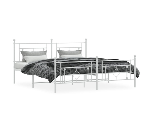 Estructura cama sin colchón con estribo metal blanco 183x213 cm